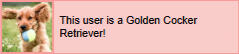 This user is a Golden Cocker Retriever! This user is a Golden Cocker Spaniel